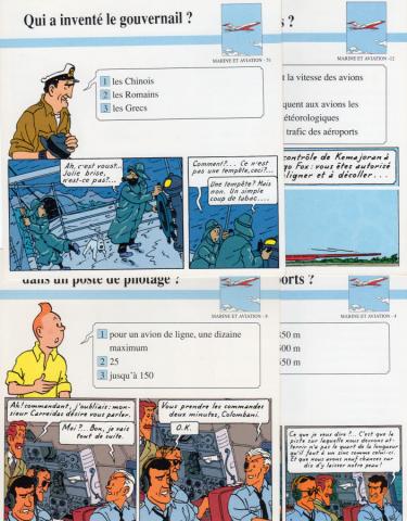 Bande Dessinée - Hergé (Tintinophilie) - Atlas -  - Atlas - fiches Tintin - Marine et Aviation - 4/8/12/51 - 4 fiches (sur 112)