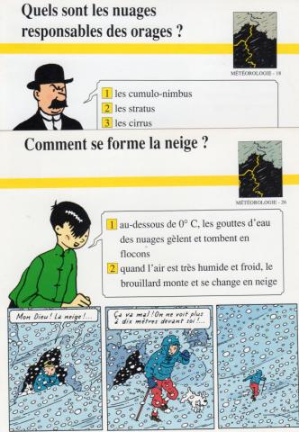 Bande Dessinée - Hergé (Tintinophilie) - Atlas -  - Atlas - fiches Tintin - Météorologie - 18/26 - 2 fiches (sur 71)