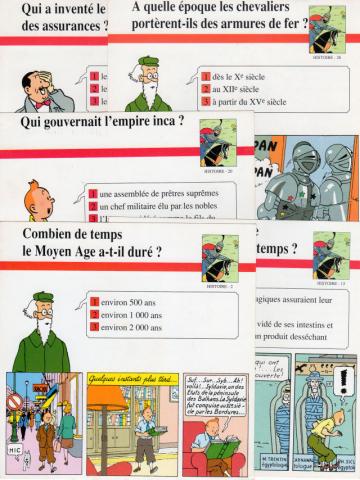 Bande Dessinée - Hergé (Tintinophilie) - Atlas -  - Atlas - fiches Tintin - Histoire - 2/15/20/26/71 - 5 fiches (sur 134)
