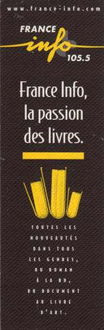 Varia (livres/magazines/divers) - Marque-page (signopaginophilie, signetophilie) -  - France Info - France Info, la passion des livres - marque-page
