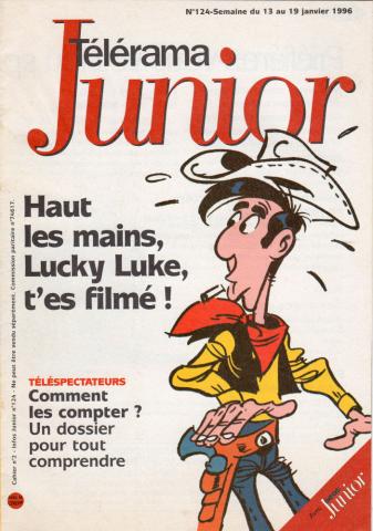 Bande Dessinée - Morris (Lucky Luke) - Documents et objets divers - MORRIS - Télérama Junior n° 124 - 13 au 19 janvier 1996 - Cahier n° 2 - Haut les mains, Lucky Luke, t'es filmé !
