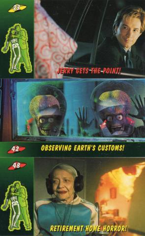 Science-Fiction/Fantastique - Cinéma fantastique -  - Topps - Mars Attacks! - Widevision - 23 Jerry Gets the Point!/42 Observing Earth's Customs!/48 Retirement Home Horror! - 3 trading cards