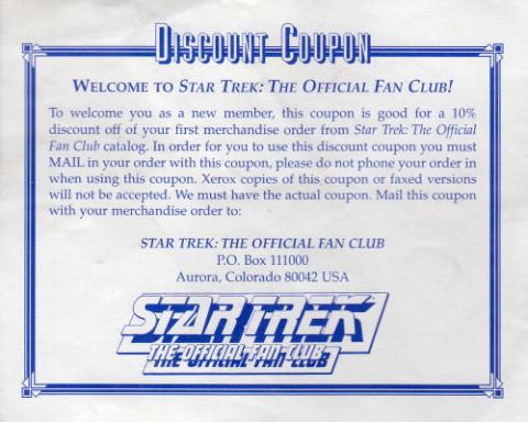 Science-Fiction/Fantastique - Star Trek -  - Star Trek - Official Fan Club discount coupon