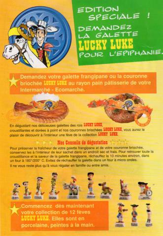 Bande Dessinée - Morris (Lucky Luke) - Publicité - MORRIS - Lucky Luke - Intermarché - 1997/1998 - Édition spéciale ! Demandez la galette Lucky Luke pour l'Épiphanie/En exclusivité pour vous la boutique du cow-boy - petit prospectus