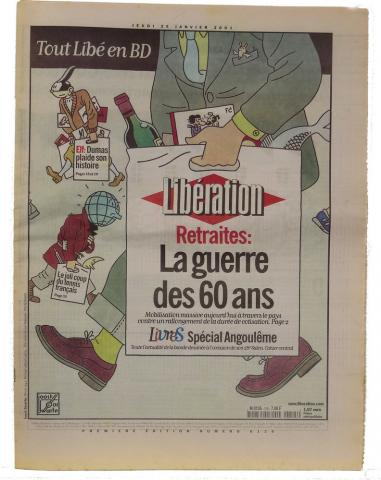 Bande Dessinée -  -  - Libération n° 6126 - 25/01/2001 - Tout Libé en BD (spécial Angoulême) - couverture Joos Swarte