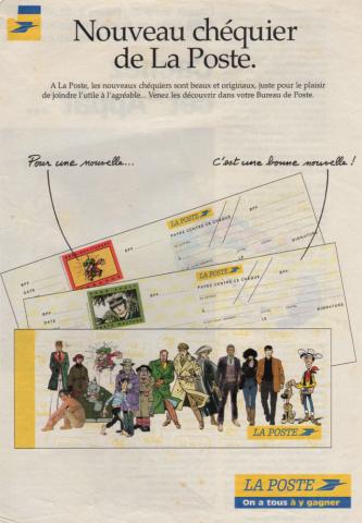 Bande Dessinée -  -  - La Poste - Nouveau chéquier de La Poste - publicité extraite d'un magazine