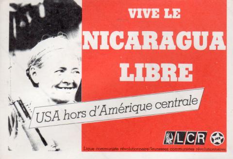 Varia (livres/magazines/divers) - Politique, syndicalisme, société, médias -  - LCR (Ligue Communiste Révolutionnaire - sticker - Vive le Nicaragua libre - USA hors d'Amérique Centrale