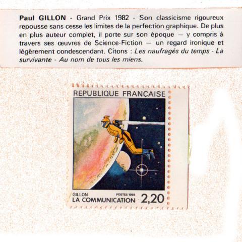 Bande Dessinée - Gillon (Documents et Produits dérivés) - Paul GILLON - Gillon - La Poste - La Communication - timbre à 2,20 francs