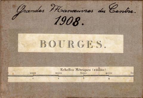Varia (livres/magazines/divers) - Géographie, voyages - France -  - Carte d'état-major entoilée - Bourges - 1/320000 - Grandes Manœuvres du Centre