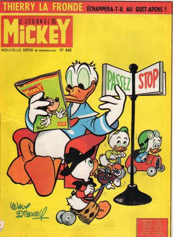 Bande Dessinée - LE JOURNAL DE MICKEY n° 648 -  - Le Journal de Mickey n° 648 - fac-similé fourni avec le n° 2209