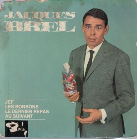 Audio/Vidéo - Pop, rock, variété, jazz -  - Jacques Brel - Jef/Les Bonbons/Le Dernier repas/Au suivant - Disque 45 tours EP Barclay 70636