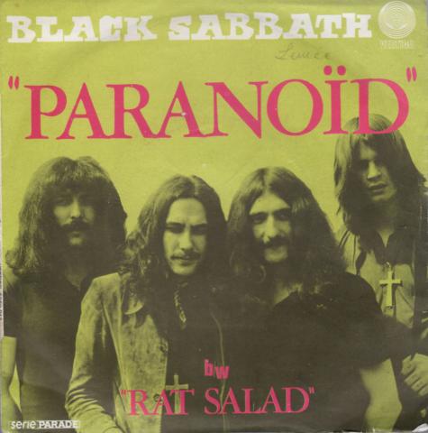 Audio/Vidéo - Pop, rock, variété, jazz -  - Black Sabbath - Paranoïd/Rat Salad - Vinyle simple Vertigo 6059.014 - Pochette seule