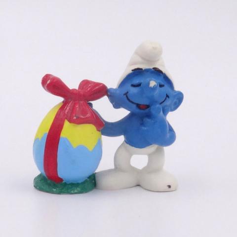 Bande Dessinée - Peyo (Schtroumpfs) - Figurines - PEYO - Schtroumpfs - Schleich - Schtroumpf œuf de Pâques bleu et jaune - figurine