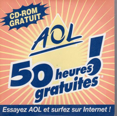 Logiciels, jeux vidéo -  - AOL - 50 heures gratuites ! Essayez AOL et surfez sur Internet ! - CD-rom d'installation