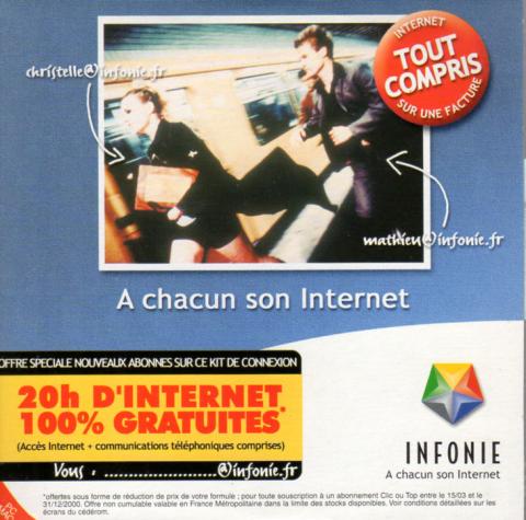 Varia (livres/magazines/divers) - Logiciels, jeux vidéo -  - Infonie - 20H d'Internet 100% gratuites - CD-ROM d'installation