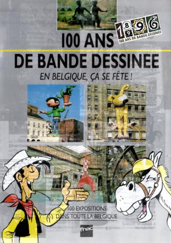  -  - 100 ans de bande dessinée, en Belgique, ça se fête ! - 100 expositions à travers toute la Belgique - prospectus 4 pages