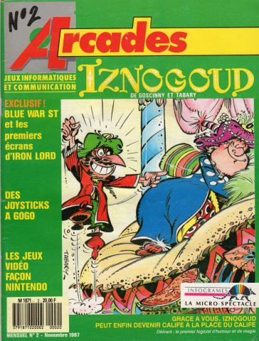 Bande Dessinée - Tabary (Iznogoud) (Documents et Produits dérivés) -  - Arcades n° 2 - novembre 1987 - Iznogoud/Blue War ST et les premiers écrans d'Iron Lord/Des joysticks à gogo/Les jeux vidéo façon Nintendo