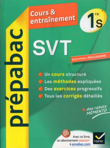 Livres scolaires - Mathématiques - Jacques BERGERON & Jean-Claude HERVÉ - Prépabac - Cours & Entraînement - SVT 1ère S