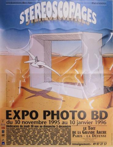 Bande Dessinée - Giraud-Moebius (Documents et Produits dérivés) - MOEBIUS - Moebius - Stéréoscopages - 1995 - Expo photo BD du 30/11/1995 au 10/01/1996 - affiche 80 X 60 cm