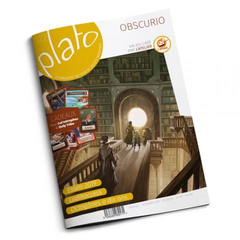 Plato n° 122 - décembre 2019 - Obscurio, un jeu créé par L'Atelier/Essen 2019/Ludikaccess/Octonônes a dix ans