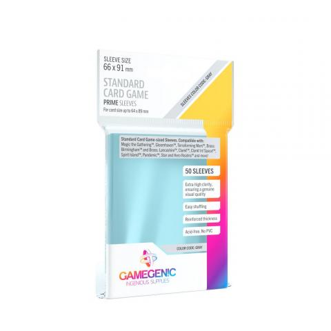 Gamegenic - Protège-cartes (Sleeves) - 66 x 91 mm Standard Prime Sleeves - Sachet de 50 (Gris)