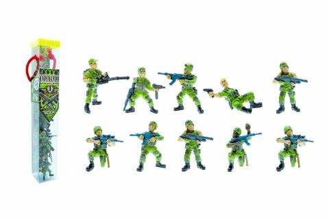 Figurines Plastoy - Tubos N° 70374 - Tubo Commando 1 - Opération jungle - 10 figurines