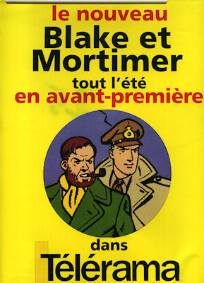 BLAKE ET MORTIMER - Edgar P. JACOBS - Blake et Mortimer - Télérama - Le Nouveau Blake et Mortimer dans Télérama - affichette de presse - 30 x 22,5 cm