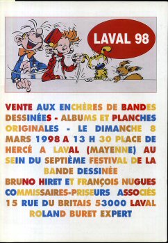  - André FRANQUIN & COLLECTIF - Catalogue de vente aux enchères - Laval 98 - Couverture Spirou, Fantasio, Marsupilami, Spip