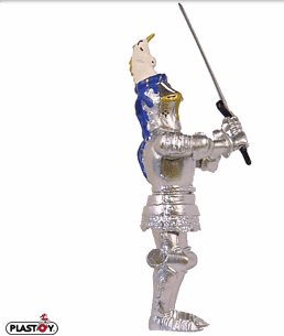 Figurine Plastoy - Cavalieri N° 60440 - Chevalier au glaive cimier bleu et or licorne