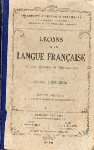 Livres scolaires - Français - COLLECTIF - Leçons de langue française par une réunion de professeurs - Cours Supérieur