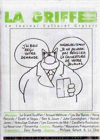 LE CHAT - Philippe GELUCK - Geluck - Le Chat - La Griffe n° 77 - 13-29 octobre 1999