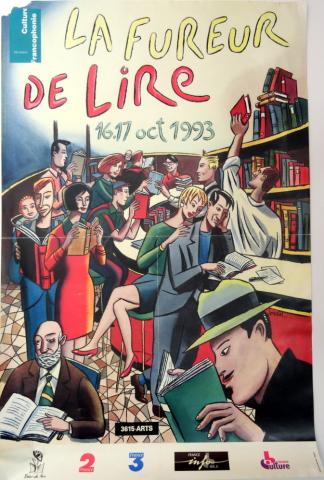 Loustal - Jacques de LOUSTAL - Loustal - La Fureur de lire 16-17 octobre 1993 - Affiche - 55 x 36 cm