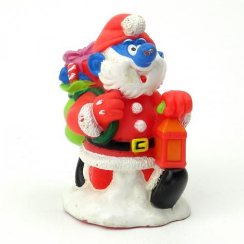Peyo (Puffi) - Pubblicità - PEYO - Schtroumpfs - Fizzy/Bip - Bouchon de tube de bonbons - Grand Schtroumpf Père Noël - 8,5 cm