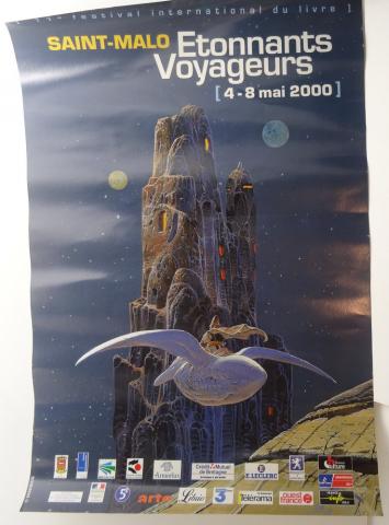 Giraud-Moebius - MOEBIUS - Moebius - Étonnants Voyageurs - mai 2000 - Cap sur les Utopies - affiche promotionnelle - 60 x 40 cm
