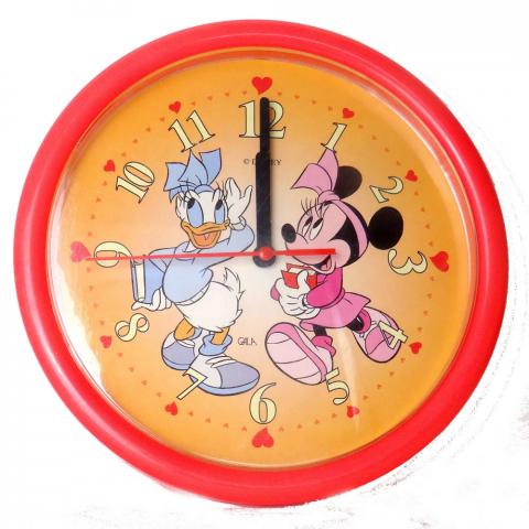 Disney - Documenti e oggetti vari -  - Disney - Gala - Daisy et Minnie - Pendule en plastique - 24 cm