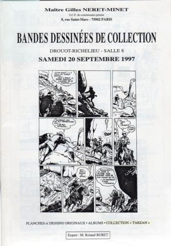  -  - Bandes dessinées de collection - Drouot-Richelieu - samedi 20 septembre 1997 - Maître Gilles Neret-Minet - Expert Roland Buret - Catalogue de vente