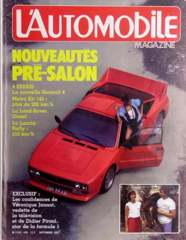 Veyron - Martin VEYRON & LORO - L'Automobile Magazine n° 435 - septembre 1982 - Nouveautés pré-salon/Micheline l'auto-stoppeuse