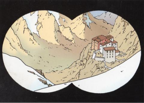 Hergé - Articoli di cancelleria - HERGÉ - Au Tibet avec Tintin - Carte postale à l'occasion de l'exposition - 060