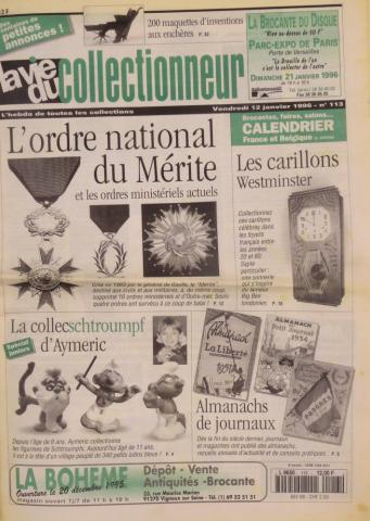 Peyo (Puffi) - Documenti i oggetti vari - PEYO - Schtroumpfs - La collecschtroumpf d'Aymeric - in La vie du collectionneur n° 113 du 12/01/1996