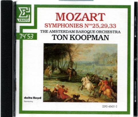 Audio/video - Música Clásica -  - Mozart - Symphonies No. 25, 29, 33 - Ton Koopman/Amsterdam Baroque Orchestra - CD Erato 2292-45431-2