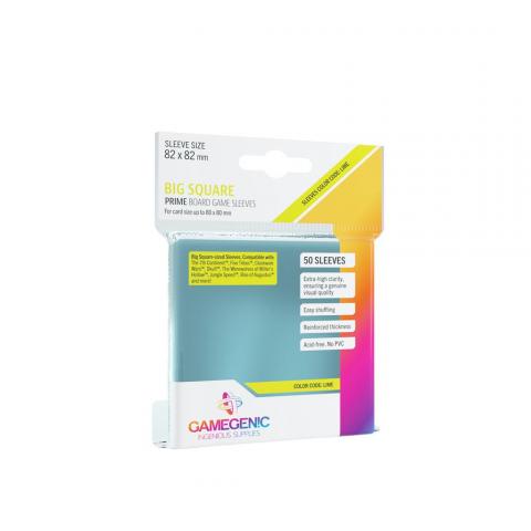 Gamegenic - Bustine per le carte - 82 x 82 mm Big Square Prime Sleeves - Pack da 50 (Giallo limone)