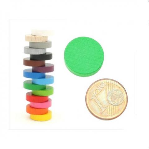 Chips/pezzi di gioco in legno rotondi 15 x 4 mm - Confezione da 20