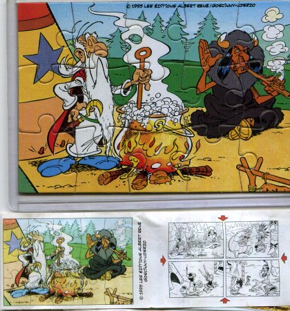 Uderzo (Astérix) - Kinder - Albert UDERZO - Astérix - Kinder 1997 (chez les Indiens) - Puzzle 1 - Panoramix + BPZ