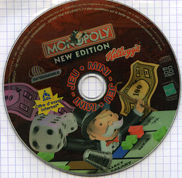 Collecties, creatieve vrijetijdsbesteding, model -  - Monopoly new edition - Mini jeu CD-rom PC promotionnel Kellogg's/AOL