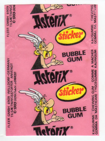 Uderzo (Astérix) - publicité - Albert UDERZO - Astérix - Fleer - Dubble Bubble Gum - Sticker - emballage individuel