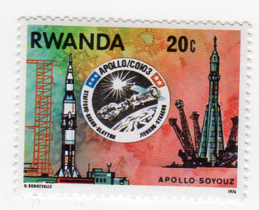 Ruimtevaart, astronomie, futurologie -  - Philatélie - Rwanda - 1976 - American-Soviet Space Mission Apollo-Soyuz 20 C