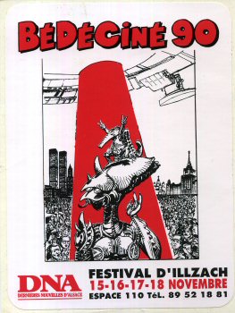 Mézières (Documents et Produits dérivés) - Jean-Claude MÉZIÈRES - Mézières - Festival d'Illzach - Bédéciné 90 - sticker