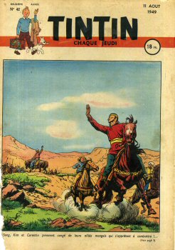 TINTIN français 1ère série n° 42 - Paul CUVELIER - Tintin n° 42 - 1949 - couverture Paul Cuvelier