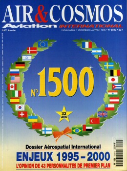 Air & Cosmos n° 1500 -  - Air et Cosmos - année 1995 - 1500-1545/1546 - lot de 45 magazines