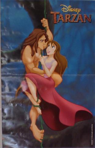 Tarzan, E.R. Burroughs - DISNEY (STUDIO) - Disney - Tarzan - Nestlé - affiche promotionnelle 60 X 40 cm - Tarzan et Jane